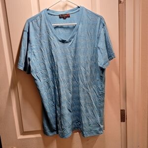 Guess Blue V Neck Mens T-Shirt XL